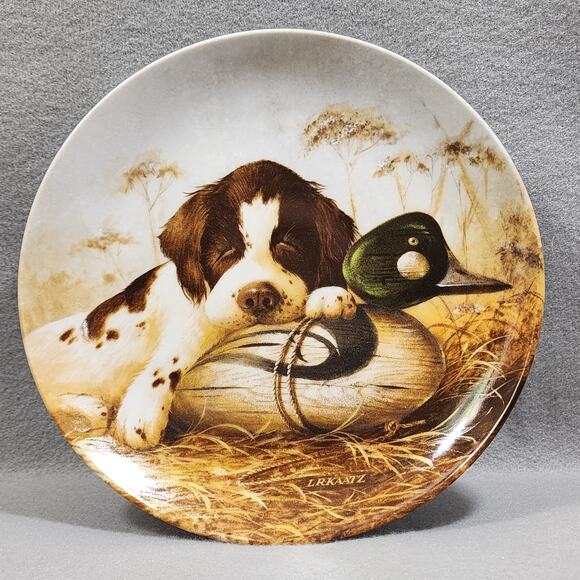 1987 "Dog Tired-The Springer Spaniel" 8.5" Collector Decorator Plate Lynn Kaatz - Picture 1 of 10